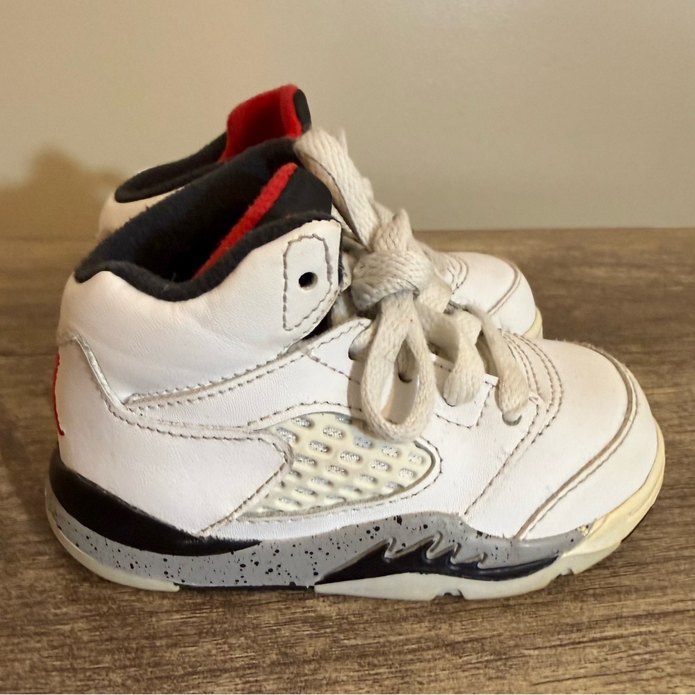 Nike Air Jordan 5 Retro TD White Cement Infant Baby Sneakers 440890-104 Size 5C